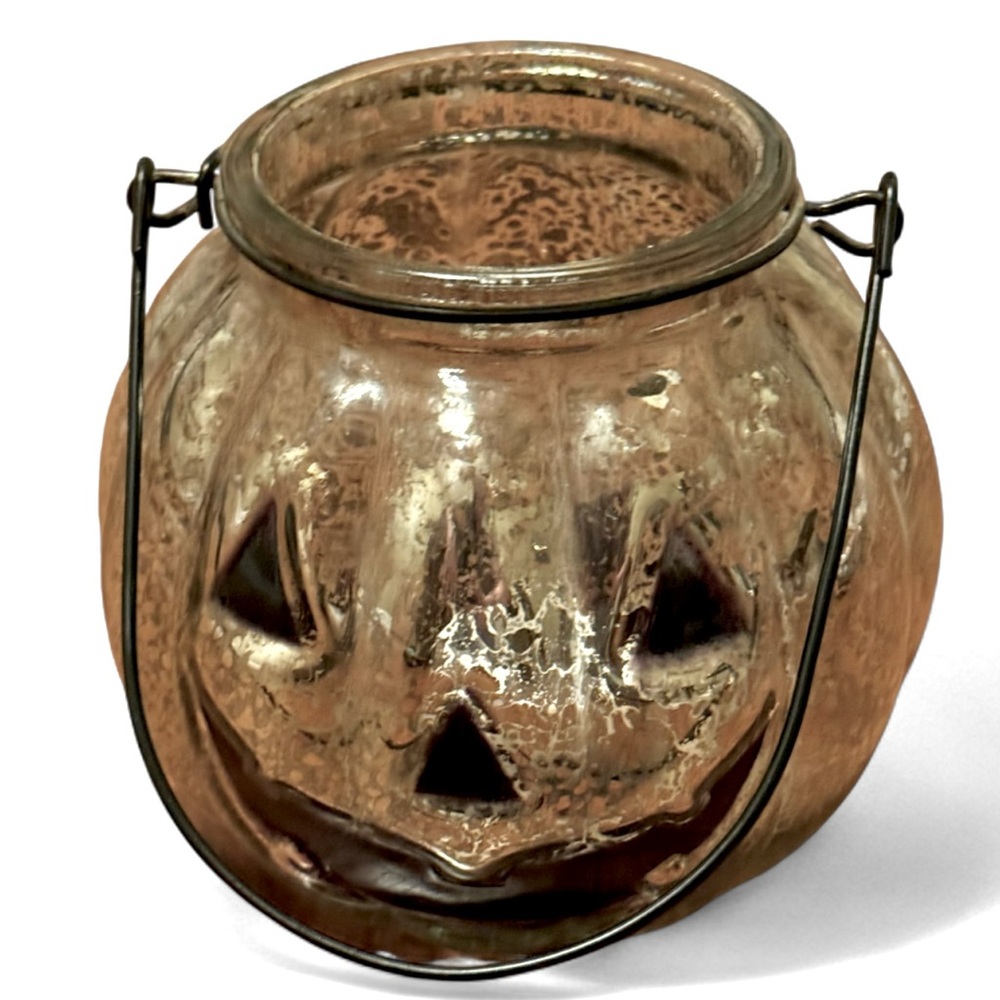 Mercury Glass Jack-o’-lantern Holder - Picture 2 of 16